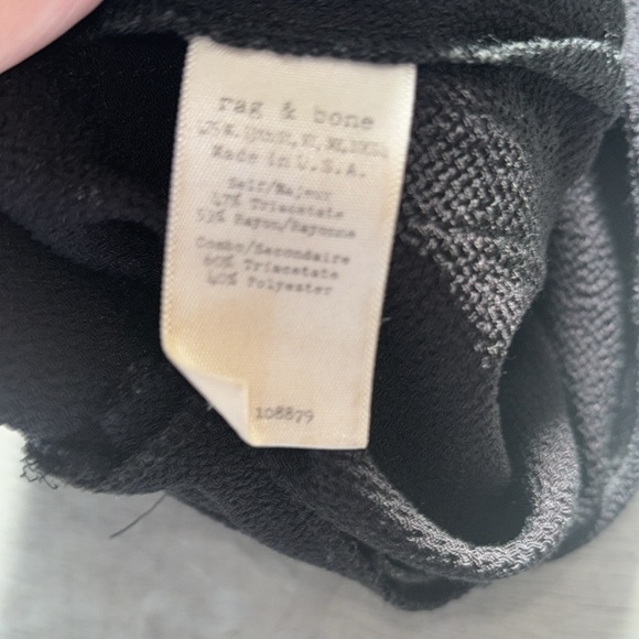 Rag & Bone Milo Side Stripe Zip Track Pants black/cream color Sz 2 - Picture 11 of 11